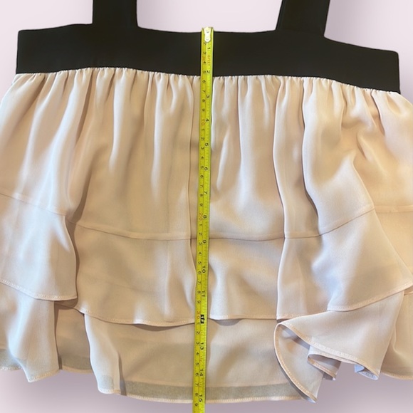 BCBGMaxAzria Women’s Chiffon Flowy Layered Square Tank Top in Pink/Black, XXS - Picture 3 of 11